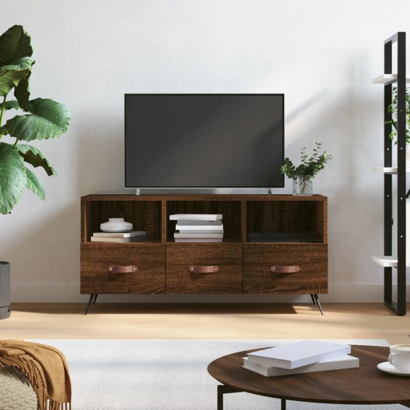 Mobile TV Elegante,Porta TV - Tavolino TV Rovere Marrone 102x36x50 cm in  Legno Multistrato -MC70782