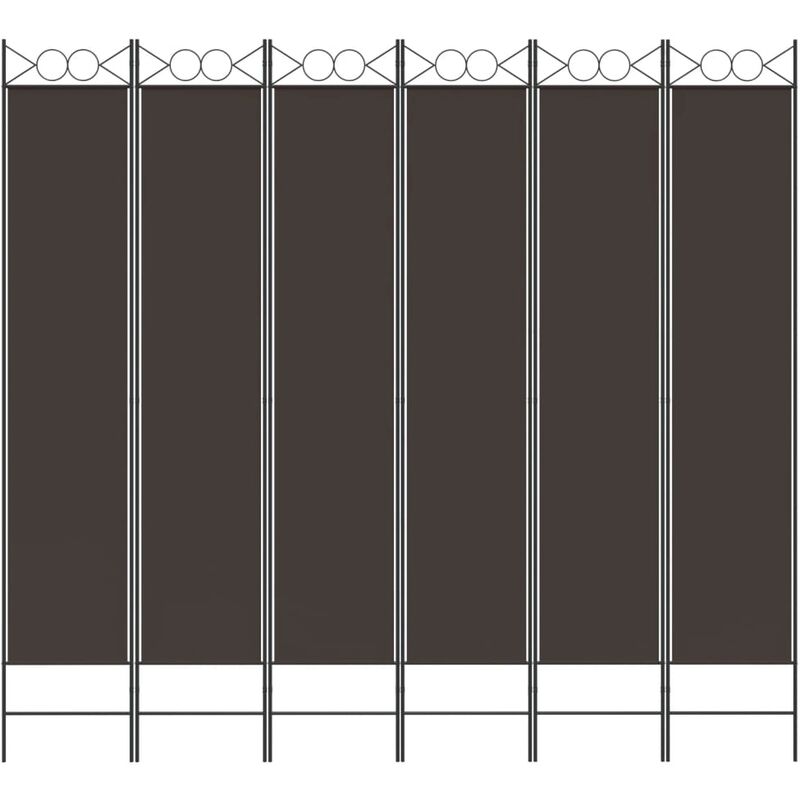 Paravento Separe a 6 Pannelli,Separè Divisorio Pannelli Marrone 240x220 cm  in Tessuto -BN79671