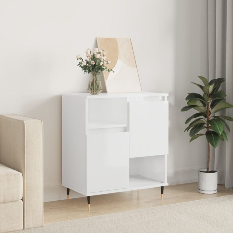 Credenza bassa,Armadietto,Mobile da Cucina Bianco Lucido 80x30x60