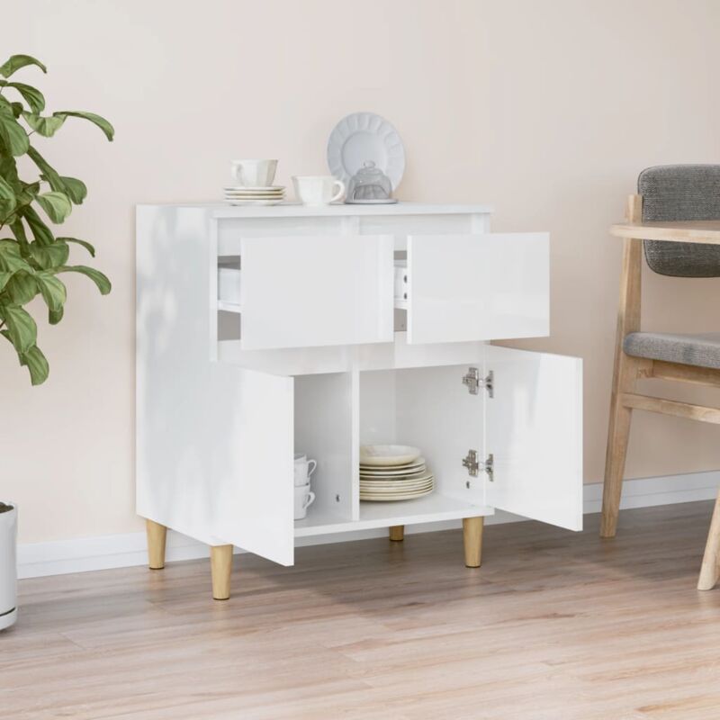 Credenza bassa,Armadietto,Mobile da Cucina Bianca 75x35x70 cm in