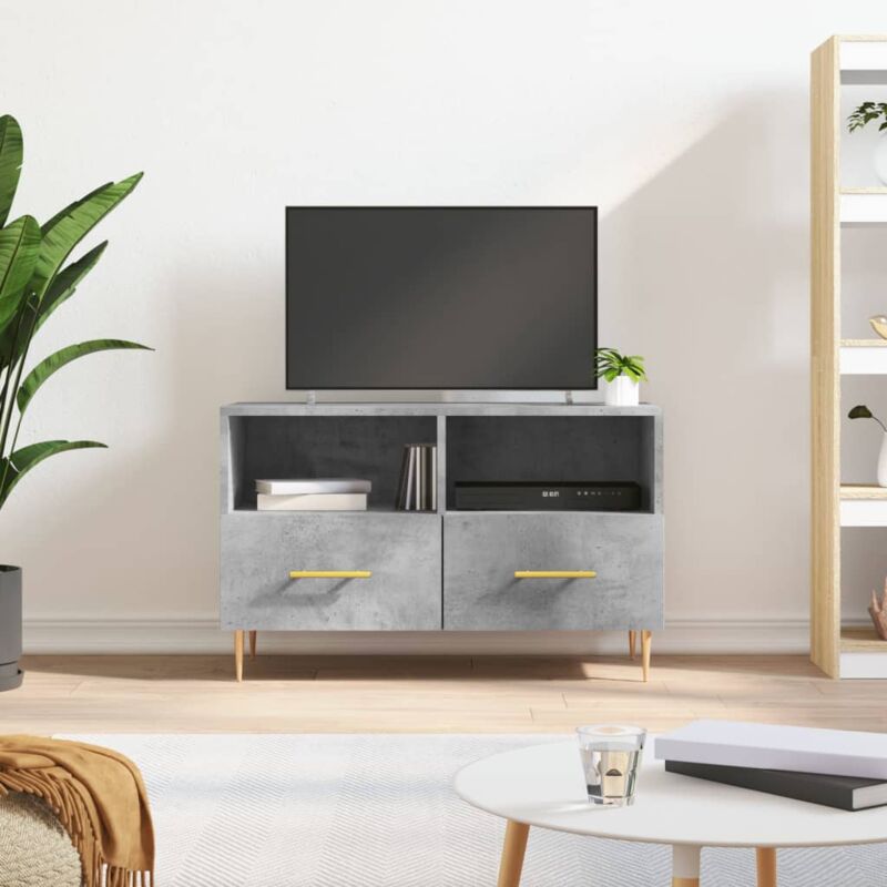 Mobile per TV，Porta TV Salotto，Tavolino TV Grigio Cemento 80x36x50 cm Legno  Multistrato MCWN531049 MaisonChic