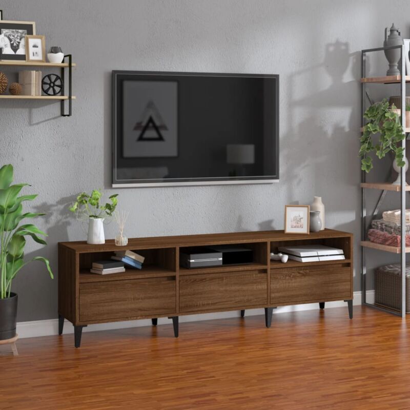 Homcom Mobile Basso Porta TV con Vano in Legno Classico Legno Salotto e  Soggiorno , Noce, 90x35x37cm