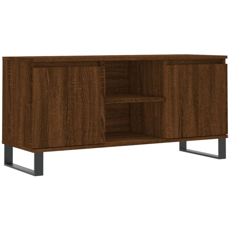 Mobile TV，Mobile Porta TV Salotto，Tavolino TV Rovere Marrone 104x35x50 cm  in Legno Multistrato MCWN261593 MaisonChic