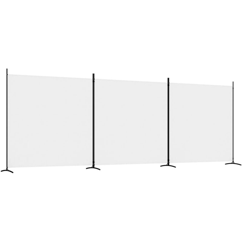 Paravento，Divisorio a 3 Pannelli，Frangivista Separé Divisorio per Ambienti  bianco 525x180 cm in Tessuto BEV57145 MaisonChic