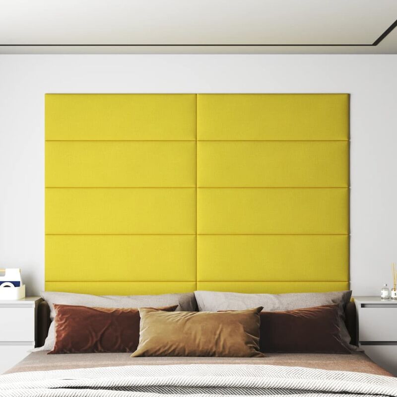 VidaXL Pannelli murali 12 pz giallo chiaro 60x15 cm tessuto 1,08 m²  Pennelli e pennellesse 