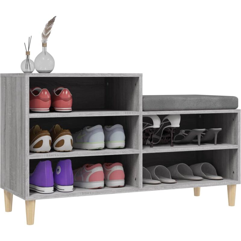 Scarpiera Salvaspazio，Portascarpe，Mobili per scarpe a 3 Ante Rovere Sonoma  Grigio 59x24x105cm Truciolato MCI436199 MaisonChic