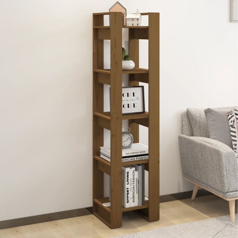 Libreria/Divisorio，Scaffale，Armadio per libri Miele 41x35x160 cm in Legno  Massello di Pino MCI322326 MaisonChic