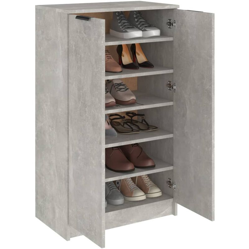 Scarpiera Salvaspazio，Portascarpe，Mobili per scarpe Grigio Cemento  40x36x105 cm in Legno Multistrato MCI758420 MaisonChic