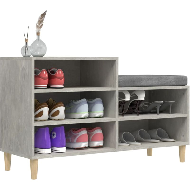 Scarpiera Salvaspazio，Portascarpe，Mobili per scarpe Grigio Cemento  40x36x105 cm in Legno Multistrato MCI758420 MaisonChic