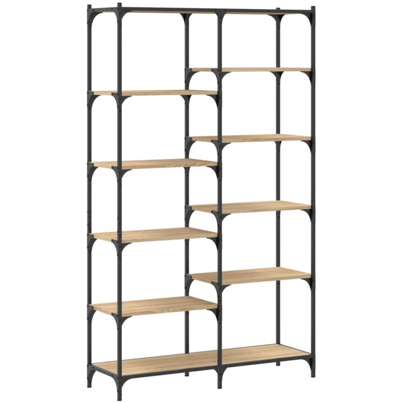 Libreria，Scaffale，Armadio per libri 4 Ripiani Grigio Sonoma 60x24x142 cm  Legno Multistrato MCI292946 MaisonChic