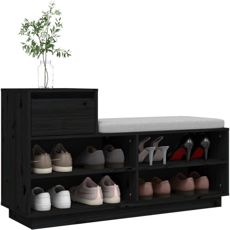 Scarpiera Salvaspazio，Portascarpe，Mobili per scarpe Nera 44x32x174 cm in PP  MCI831679 MaisonChic