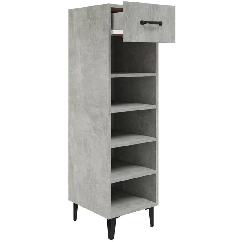 Scarpiera Salvaspazio，Portascarpe，Mobili per scarpe Grigio Cemento  30x35x105 cm in Legno Multistrato MCI514820 MaisonChic