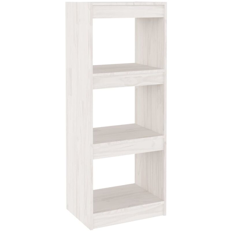 Libreria/Divisorio，Scaffale，Armadio per libri Bianco 40x30x103,5 cm Legno  Massello di Pino MCI634363 MaisonChic