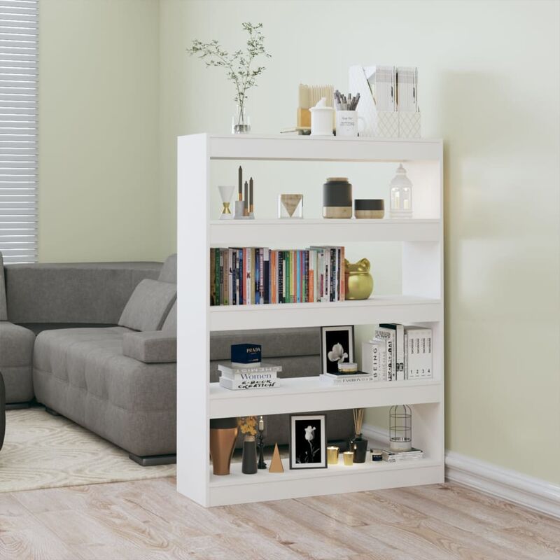 Libreria/Divisorio，Scaffale，Armadio per libri Bianco 100x30x135 cm  MCI711749 MaisonChic