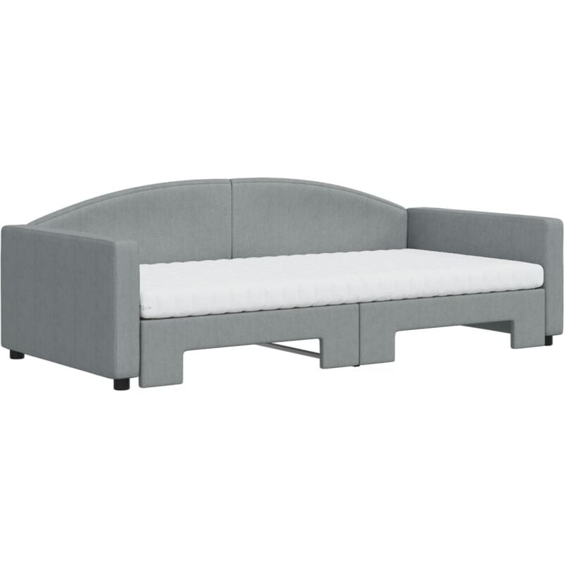 Divano Letto Estraibile Materassi，Sofa Soggiorno，Divano convertibile Grigio  Chiaro 100x200 Tessuto MCI594542 MaisonChic