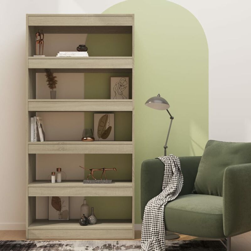 Libreria/Divisorio，Scaffale，Armadio per libri Rovere Sonoma 80x30x166 cm in  Truciolato MCI779101 MaisonChic