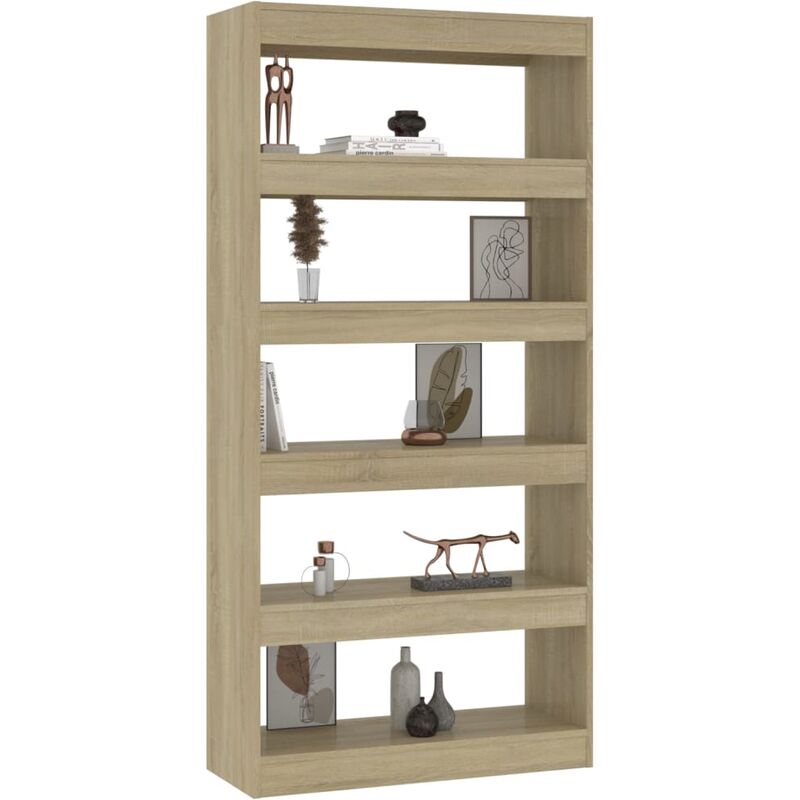 Libreria/Divisorio，Scaffale，Armadio per libri Rovere Sonoma 80x30x166 cm in  Truciolato MCI779101 MaisonChic