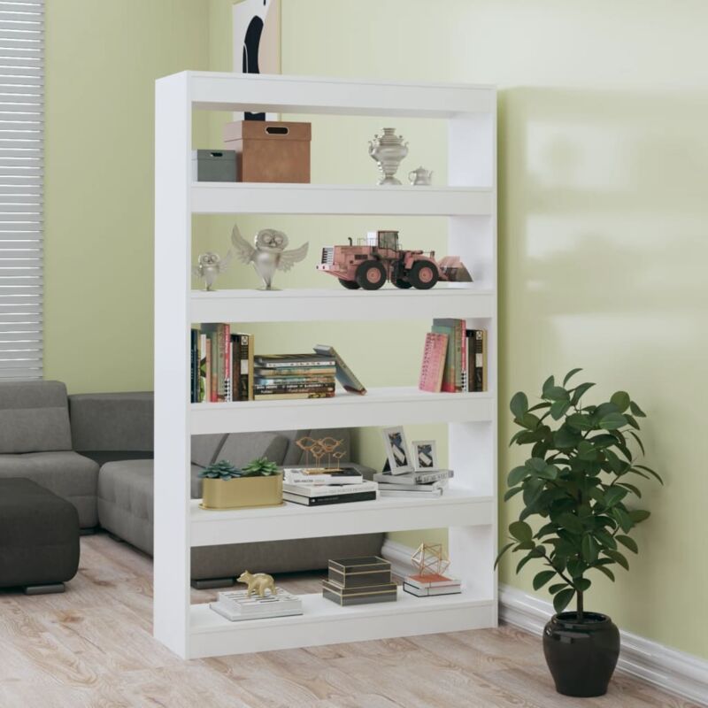 Libreria/Divisorio，Scaffale，Armadio per libri Bianco Lucido 100x30x166 cm  MCI101382 MaisonChic