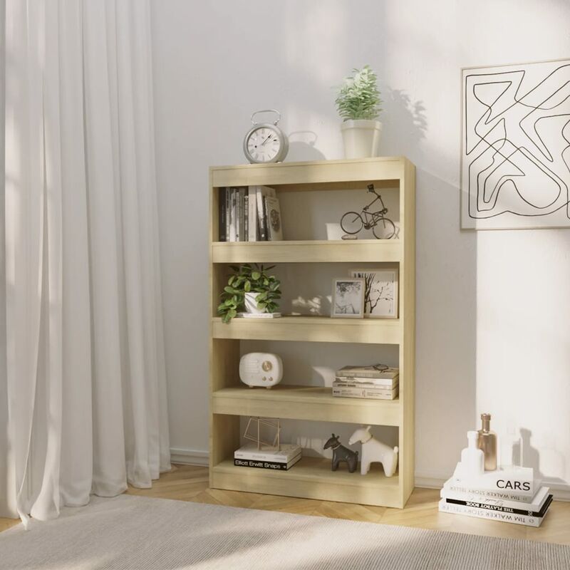 Gecheer Libreria/Divisorio Rovere Sonoma,Libreria per Soggiorno,Camera da  Letto, Librerie Moderne Scaffale per Libri,Librerie a 3 Ripiani,Libreria  Scaffale Multiuso Scaffale Porta CD 100x30x123,5 cm : : Casa e  cucina