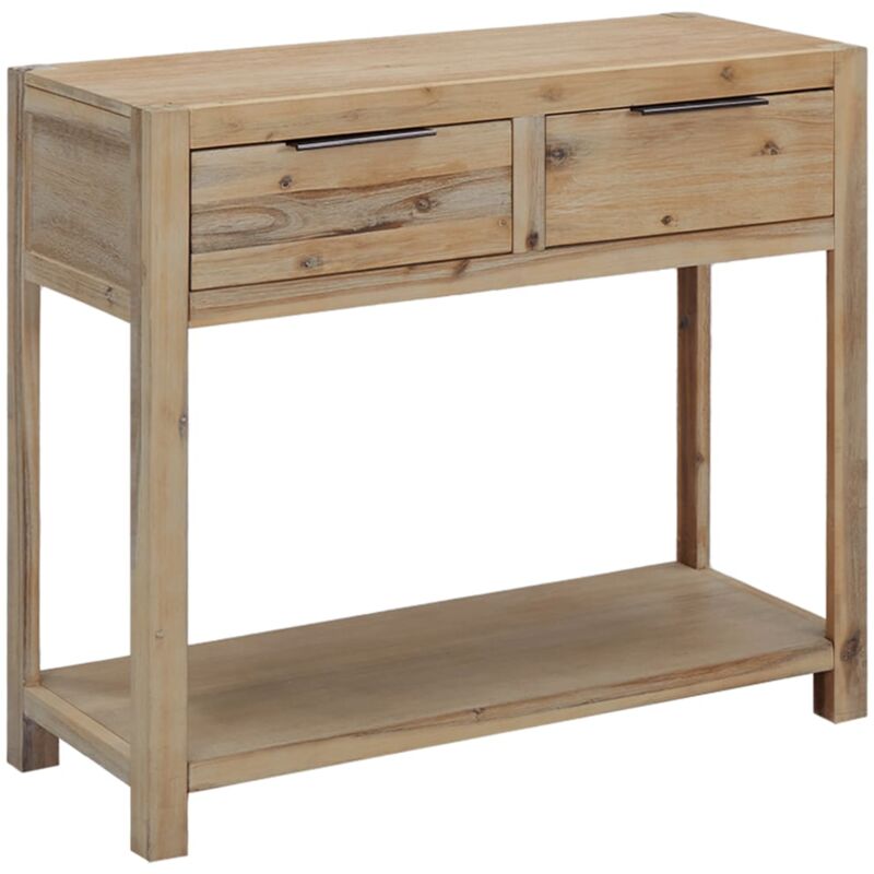 Tavolo Consolle，Tavolo da ingresso，Consolle Salvaspazio e Multiuso per  Soggiorno, Ingresso e Corridoio 82x33x73 cm in Legno Massello di Acacia  CNWI421258 MaisonChic