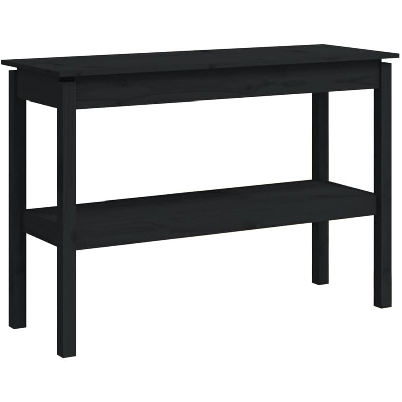 Tavolo Consolle，Tavolo da ingresso，Consolle Salvaspazio e Multiuso per  Soggiorno, Ingresso e Corridoio Nero 110x40x75 cm in Legno Massello di Pino  CNWI402744 MaisonChic