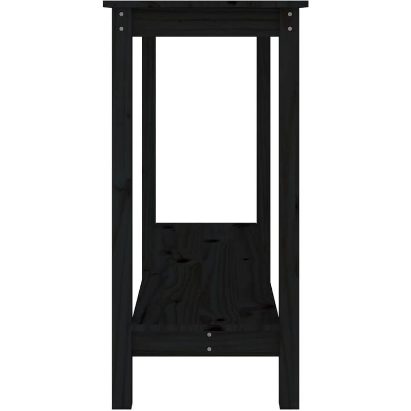 Tavolo Consolle，Tavolo da ingresso，Consolle Salvaspazio e Multiuso per  Soggiorno, Ingresso e Corridoio Nero 110x40x75 cm in Legno Massello di Pino  CNWI402744 MaisonChic