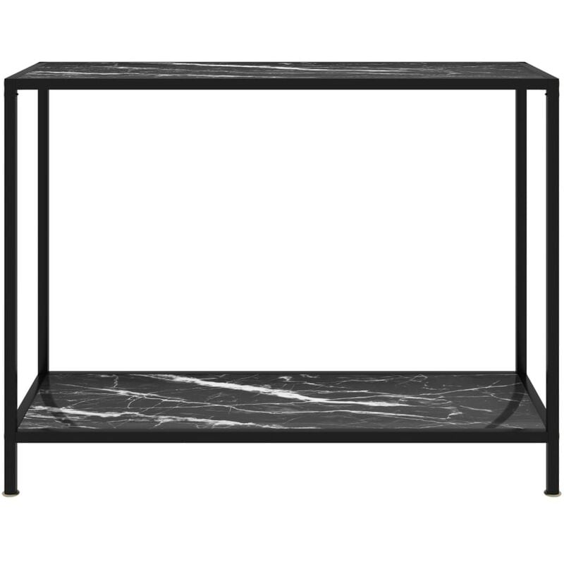 Tavolo Consolle，Tavolo da ingresso，Consolle Salvaspazio e Multiuso per  Soggiorno, Ingresso e Corridoio Nero 100x35x75 cm in Vetro Temperato  CNWI431218 MaisonChic