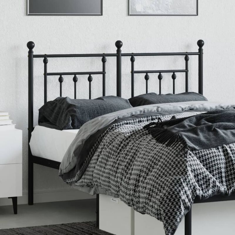 Testiera per Letto，Testata del letto，Schienale del letto in Metallo Nero 120  cm CNWI182953 MaisonChic