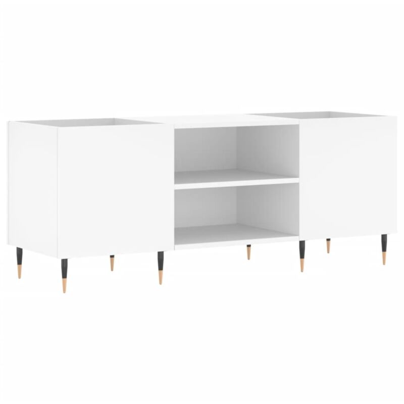 Mobile Porta Dischi Bianco，Mobili TV，Armadio da soggiorno 121x38x48 cm in Legno  Multistrato CNWI716115 MaisonChic