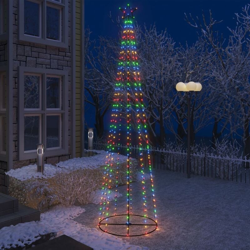 Albero di Natale a Cono con 400 LED，Albero effetto Realistico，Decorazioni  natalizie Colorati 100x360 cm CNWI534136 MaisonChic