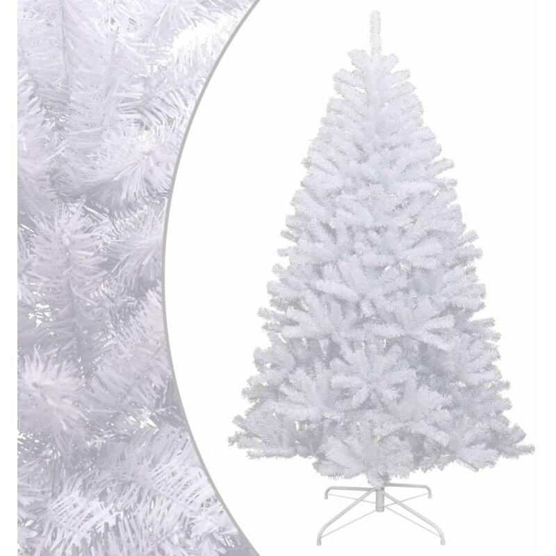 Albero di Natale abete artificiale bianco innevato 210 cm Fiocco Slim 820  rami