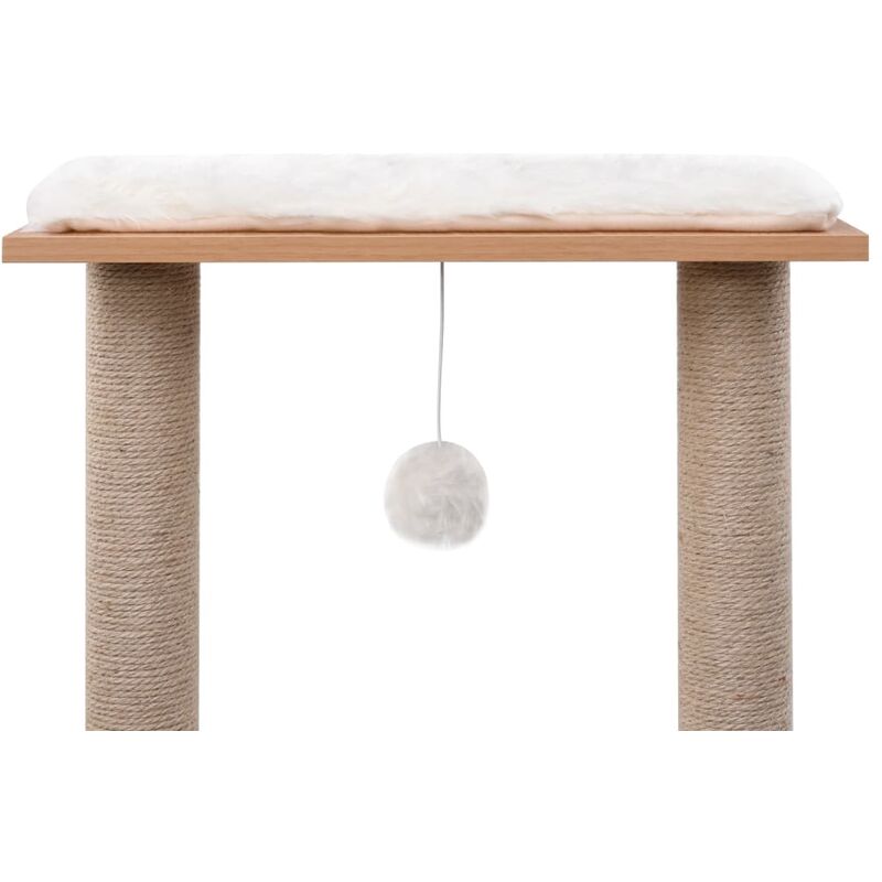 Tiragraffi per gatti，Albero per Gatti con Tappeto Tiragraffi，Graffiatoio  gatto，Gioco per gatti in Sisal 129 cm XZZ763200 MaisonChic