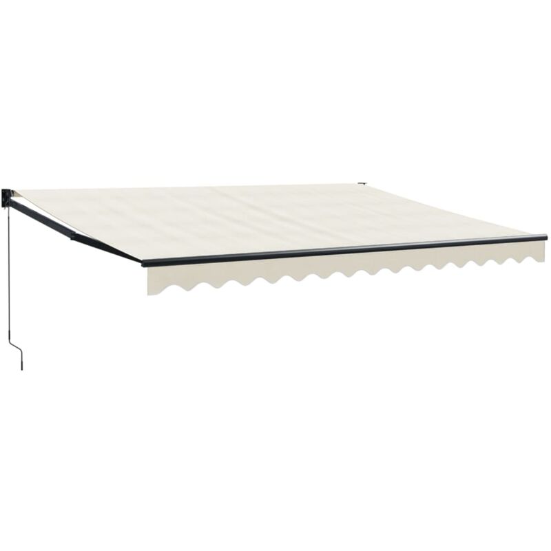 Tenda da Sole Retrattile，Tende da esterno，Tenda Parasole，Telo Ombreggiante  Crema 4,5x3 m in Tessuto e Alluminio XZZ476395 MaisonChic