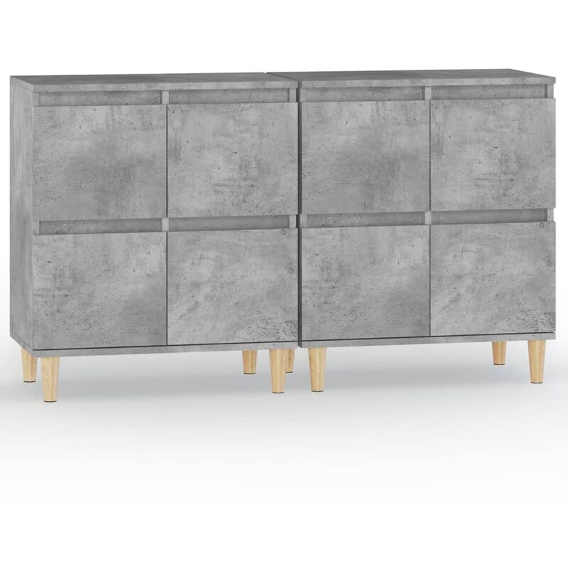 FIRBNUS Credenze 2 pz Grigio Cemento in Legno Multistrato 70x35,5x67,5 cm  Mobiletto Ingresso Madia Soggiorno Mobiletto Multiuso Mobile Ingresso Mobile  Ripostiglio Da Interno Design Classico : : Informatica