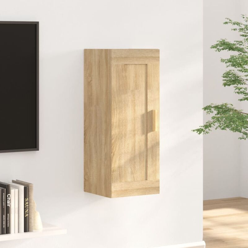 Pensile da Cucina，Armadietto a Muro，Armadio Sospeso da Parete Rovere Fumo  60x31x70 cm in Legno Multistrato CNWI232936 MaisonChic