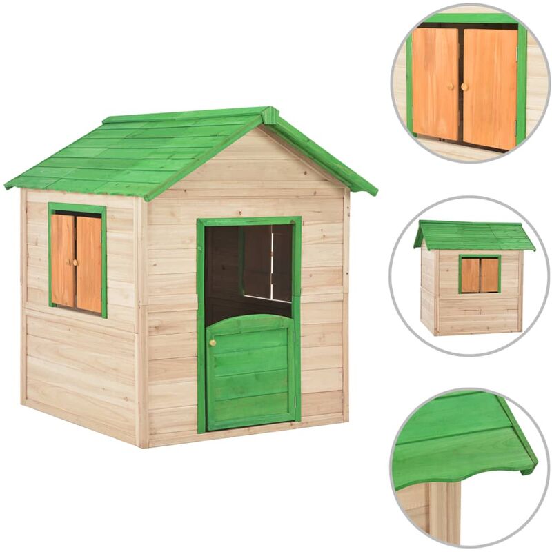 Casetta per bambini 1m2 - Casa da giardino per bambini - Tetto verde –  L114xB111xA121cm - Casetta legno per bambini