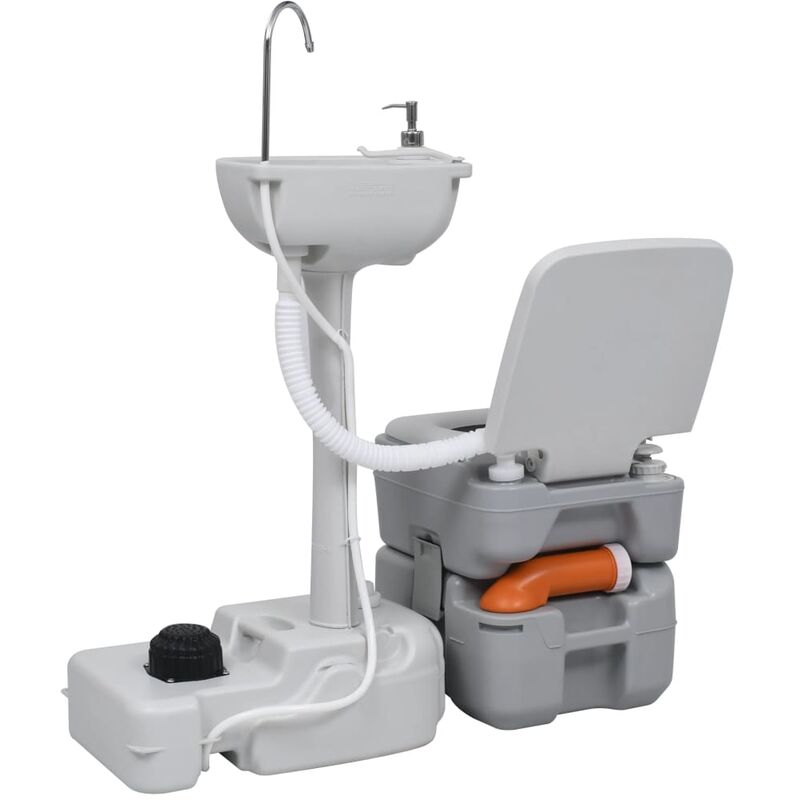 Maison Exclusive - WC Portatile per Campeggio Grigio 20+10 L