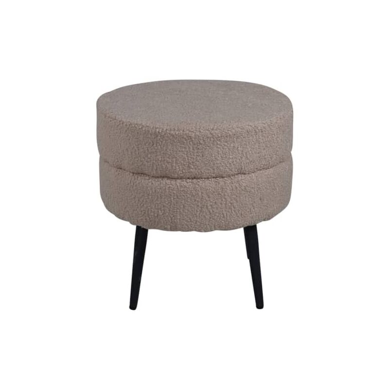 Pouf piccolo Wilma in velluto a coste spesso grigio Ø 40 cm