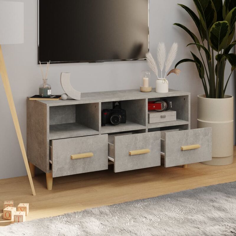 vidaXL Mobile per TV Grigio Cemento 140x35x40cm Legno Multistrato