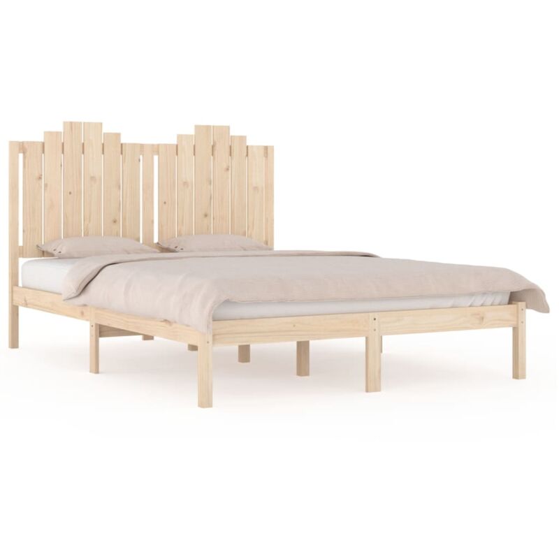 Letto Matrimoniale Moderno Struttura Letto Giroletto in Legno Massello  120x190 cm 4FT Small Double ITD89261