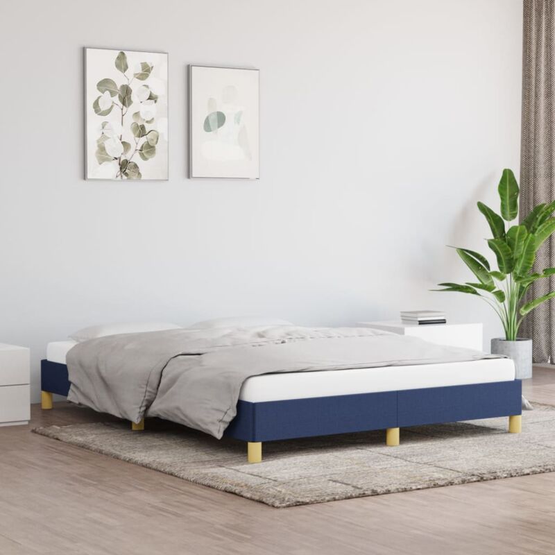 Letto Matrimoniale Moderno Struttura Letto Giroletto Blu 140x200 cm in  Tessuto ITD92357