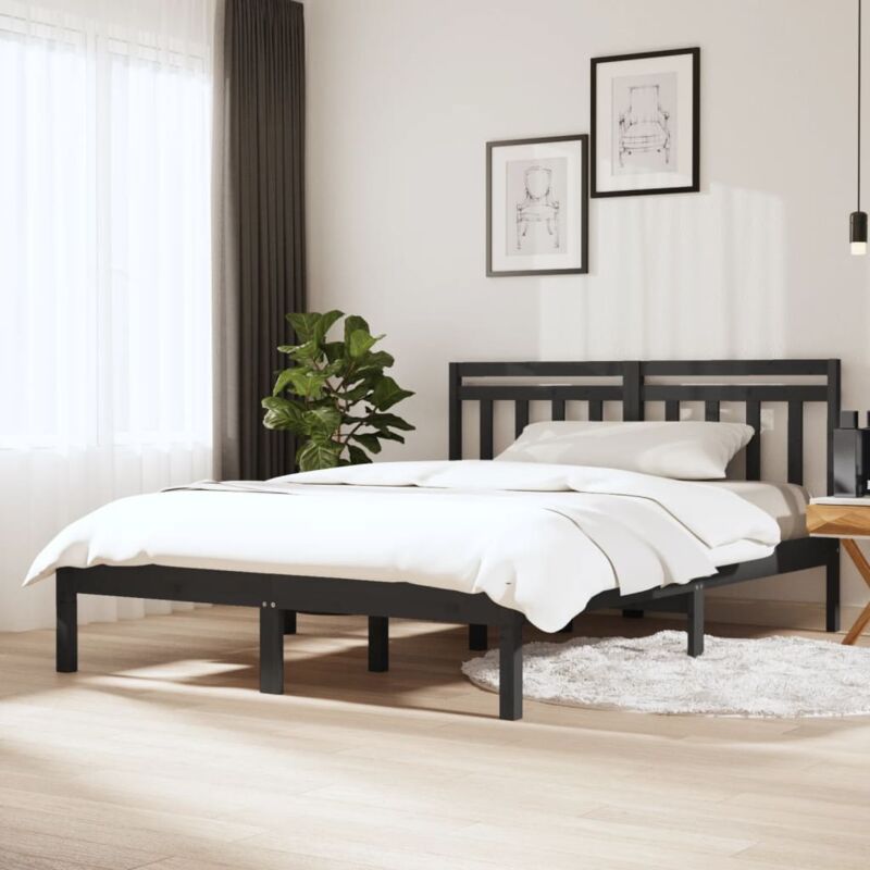 Letto matrimoniale Moderno Struttura Letto Giroletto 120x190 cm 4FT Small  Double in Legno Massello ITD50444