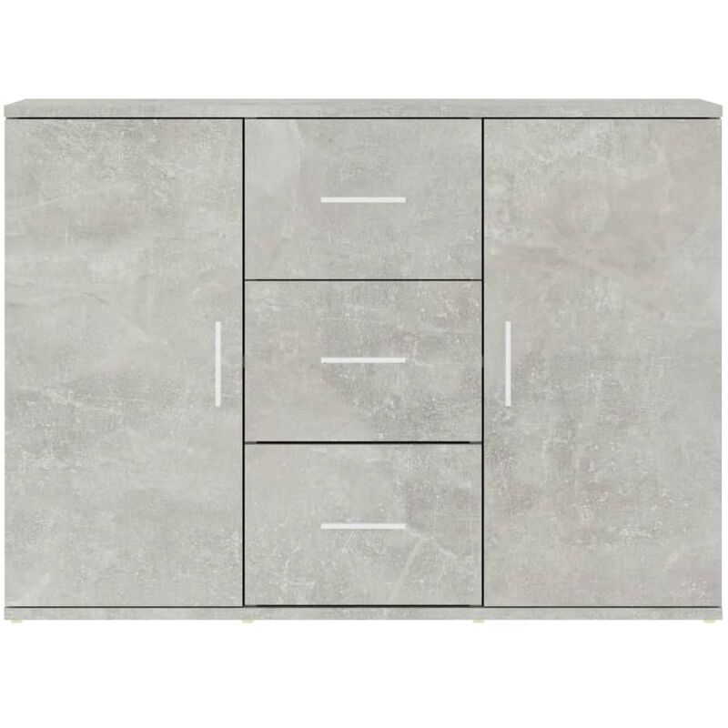 SECOLI Credenza Soggiorno Moderno,Credenza Cucina Salvaspazio,Mobiletto  Multiuso, in Legno Multistrato Grigio Cemento 91x29,5x65 cm