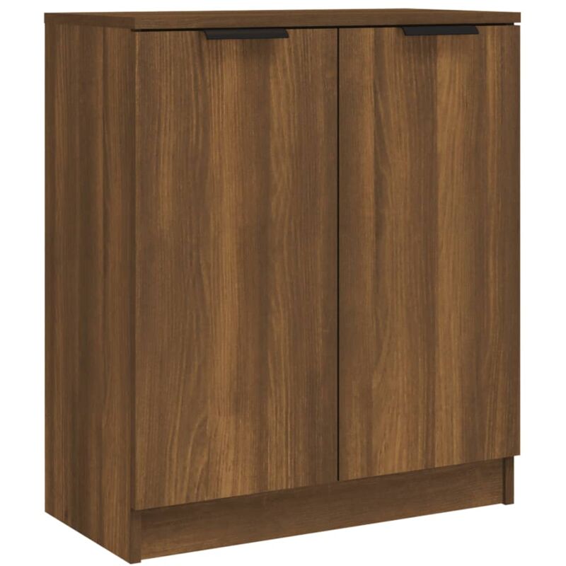 Set di 2 Credenze Madie Moderne Buffet da cucina Rovere Marrone 30x30x70 cm  in Legno Multistrato ITD34823