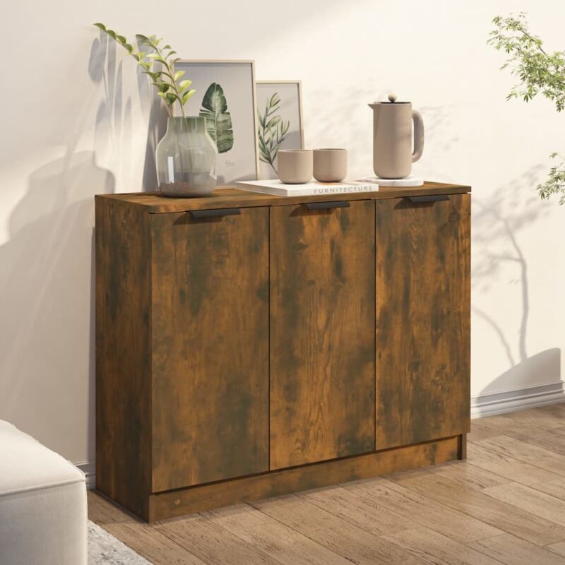 Credenza Madia Moderna Buffet da cucina Rovere Fumo 60x30x70 cm in Legno  Multistrato ITD94239