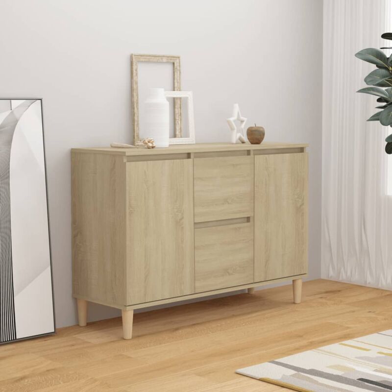 Credenza Buffet - Mobile da Cucina con 3 Cassetti Rovere Sonoma 120x41x75cm  in Truciolato BV600462 - BonneVie