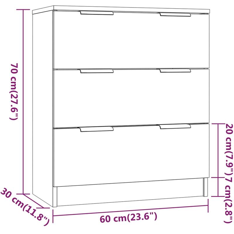 Credenze 3 pz Madie Moderne Buffet da cucina Nere in Legno Multistrato  ITD12188