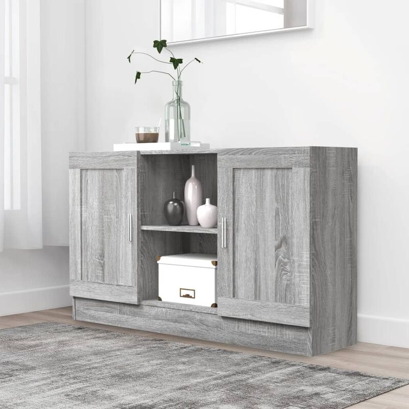 Credenza Madia Moderna Buffet da cucina Grigio Sonoma 120x30,5x70 cm in  Legno Multistrato ITD85587