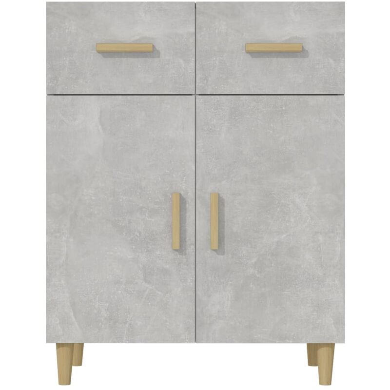 Credenza Madia Moderna Buffet da cucina Grigio Cemento 69,5x34x89 cm in  Legno Multistrato ITD78828