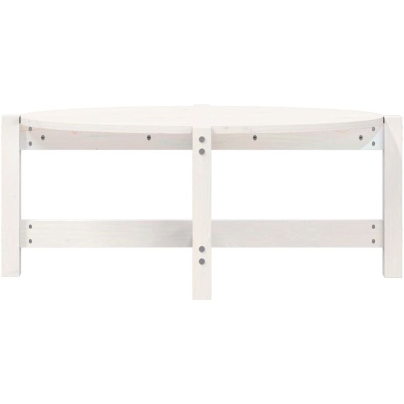 Tavolino Basso Tavolino da Salotto Tavolino da divano Bianco 87x48x35cm in Legno  Massello di Pino ITD76480